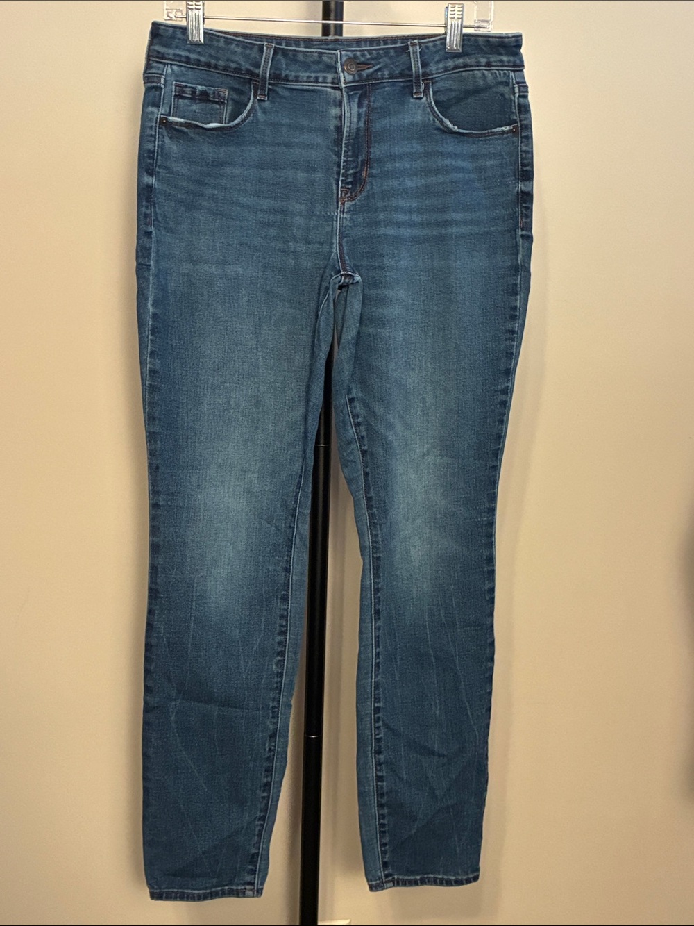Old Navy Pop Icon Skinny Jeans Mid Rise Blue Stretch Denim Size 10